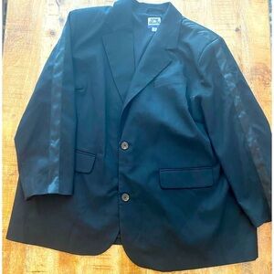 Black blazer with satin silky stripe on arms and shoulder buttons NEW NWot